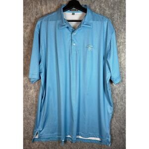Peter Millar Summer Comfort Torrey Pines Blue Checkered Performance Polo - XL